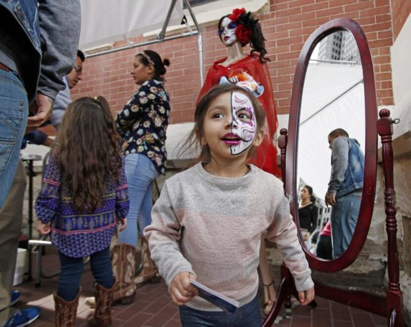 
Hailey Davila, 2, of Dallas was eager to show her mother the skull-like image that was...