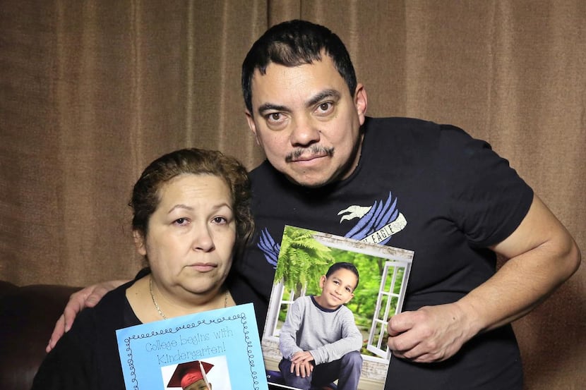 
Melva and David Medina have only photographs of grandsons Kenneth Hernandez (left) and...