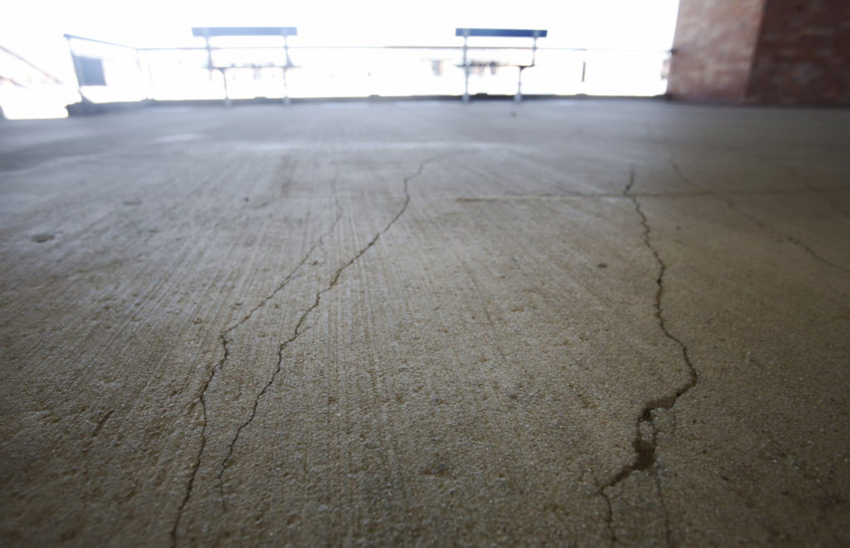 March 2014: The cracking found along the concourse and throughout Allen's Eagle Stadium...