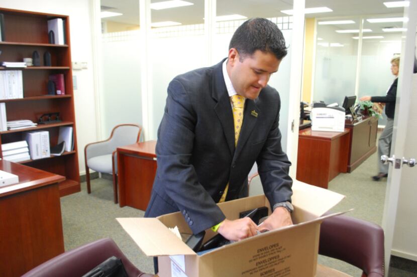 Jose Madrigal moves in to his new office at the City Hall in McKinney on Monday. Madrigal...