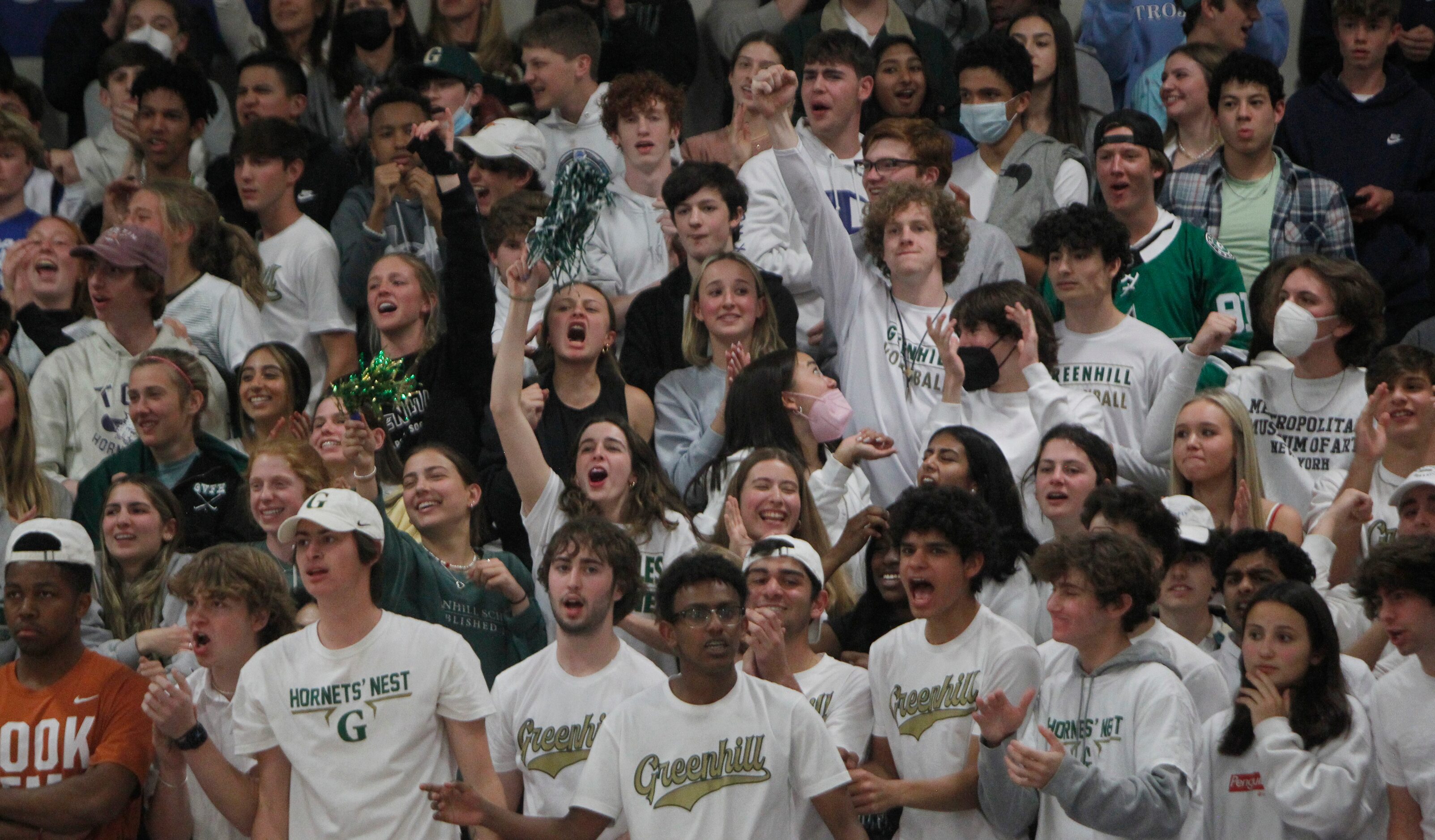 Greenhill fans overfilling the student section were loud and proud in support of their team...