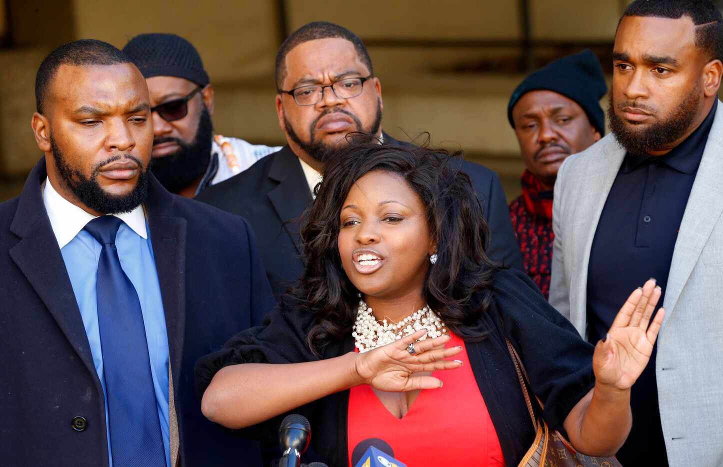 Jasmine Crockett, an attorney for the Craig family, responds to Fort Worth police Chief Joel...