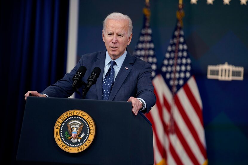 President Joe Biden speaks about the Chinese surveillance balloon and other unidentified...