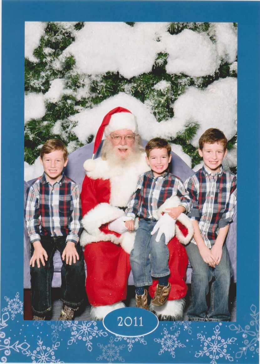 
Christmas 2011: (L-R) Cooper (6), Nathan (3) and Ryan (9) with Santa on the one day in the...