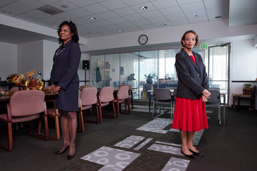 Head Start of Greater Dallas board president Laura Cobb Hayes (left) and chief executive...