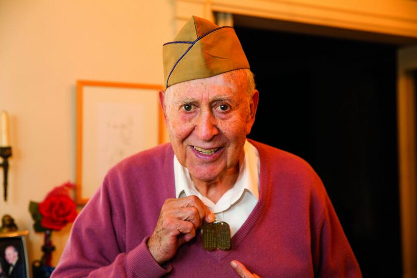 Noted film director Carl Reiner, in a scene from GI Jews: Jewish Americans in World War II,...