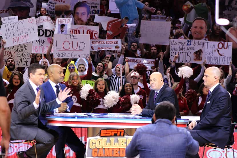 ESPN College Gameday airs live from Norman, Okla., on Feb. 13, 2016 inside Lloyd Noble Center.