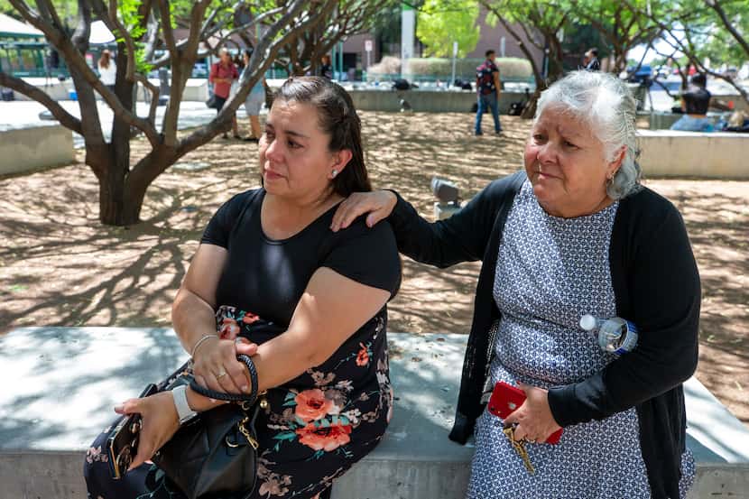 Nicolasa Velásquez (right) and Linda Duarte, widow and daughter of El Paso Walmart shooting...