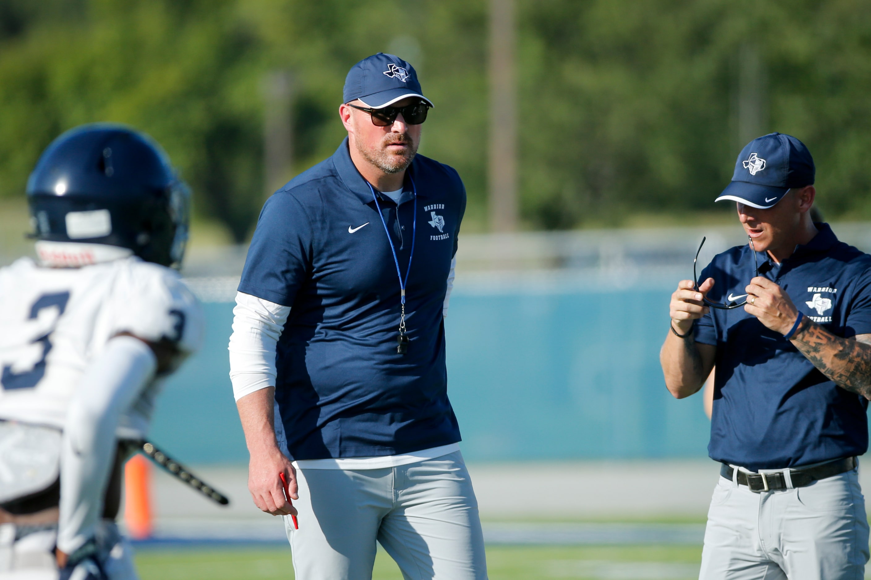 Argyle Liberty Christian head coach Jason Witten during a football practice at Warrior...