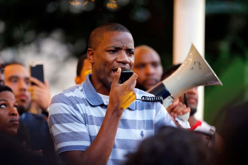 Next Generation Action Network founder Dominique Alexander spoke to the crowd gathered for a...