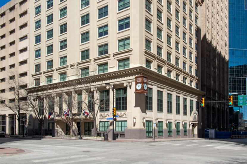 The building was constructed in 1910 for the First National Bank of Fort Worth.