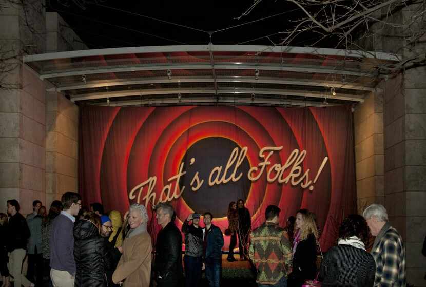 
A banner unfolded over the entrance to the Nasher Sculpture Center leaves patrons with a...