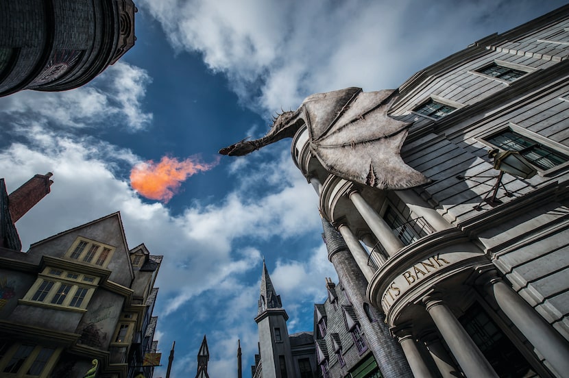 At the Wizarding World of Harry Potter, Gringotts Bank in Diagon Alley is a real...