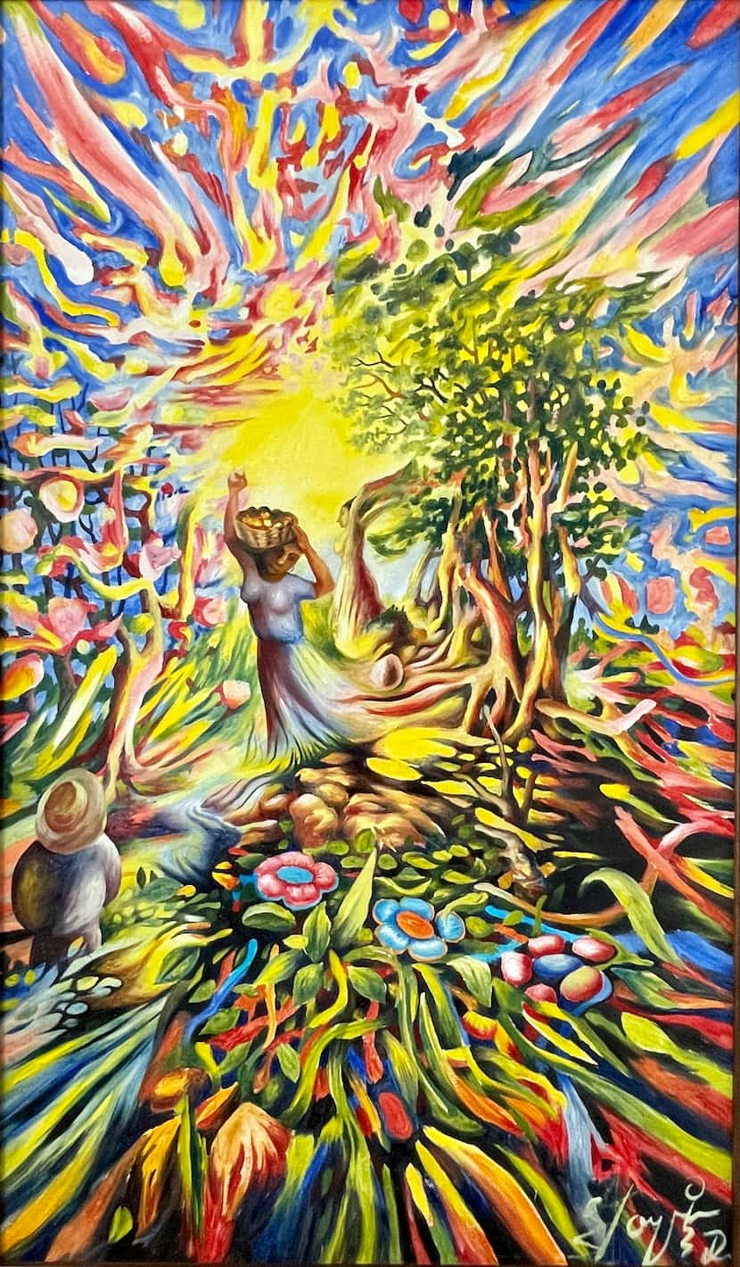 Jorge Domínguez Cruz, "Estallido Huasteco", oil on canvas, 2022. Private collection.