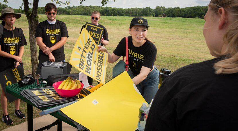 Maya Ferrer, a member of the Sunrise Movement youth group formed for action on climate...