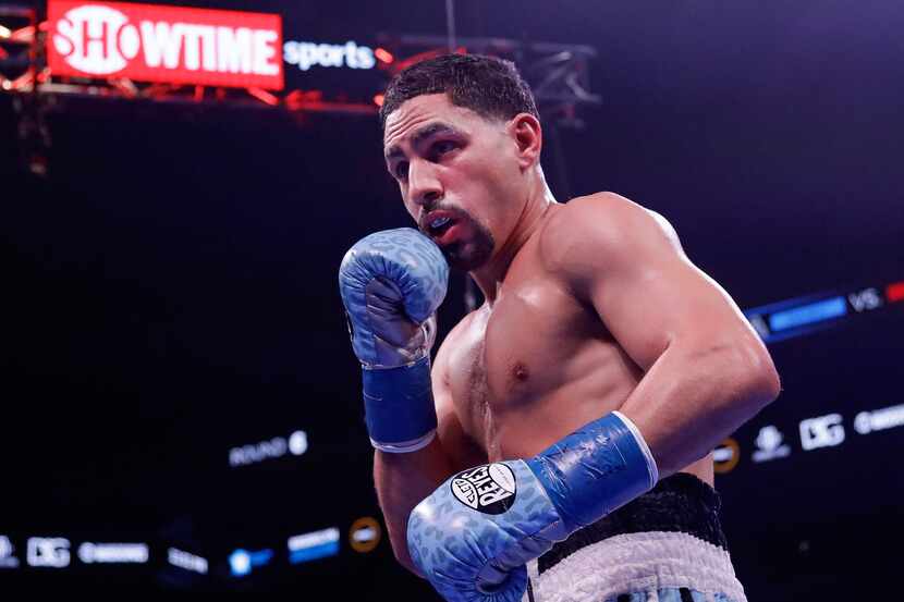 Danny Garcia during the sixth round of a welterweight boxing match against Ukraine's Ivan...