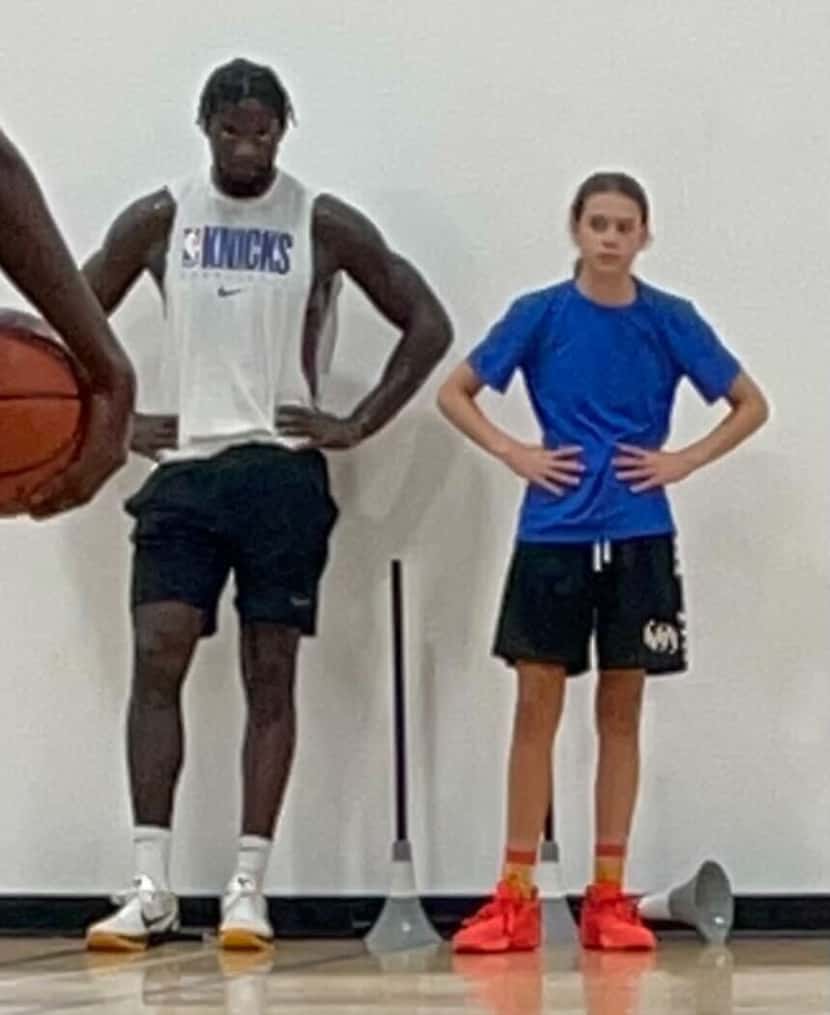Finley Chastain (right) worked with NBA All-Star Julius Randle at Tyler Relph Basketball in...