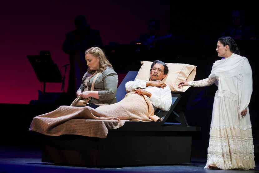 Brittany Wheeler, left, in the role of Diana, Octavio Moreno in the role of Laurentino and...