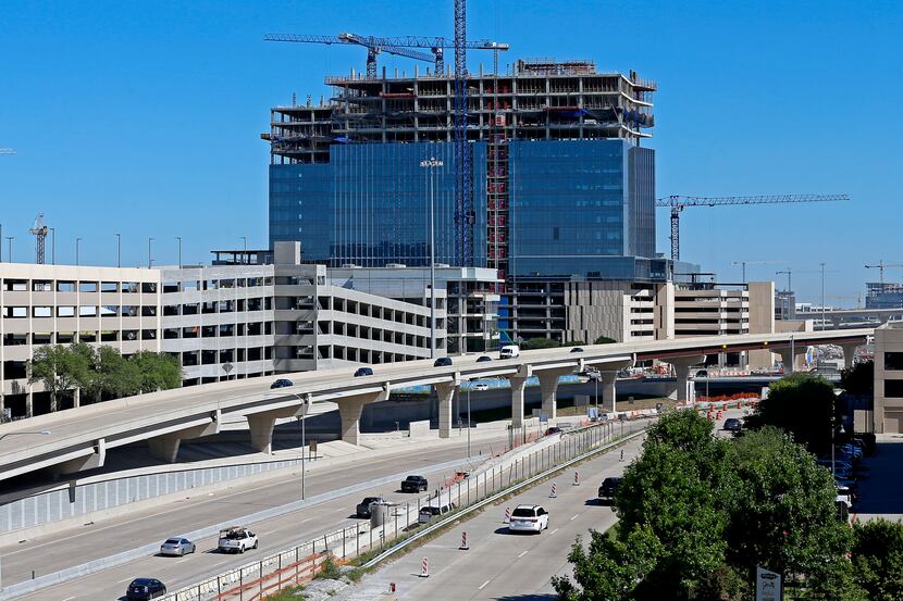 Liberty Mutual's 19-story office towers on the Dallas North Tollway will open later this year.
