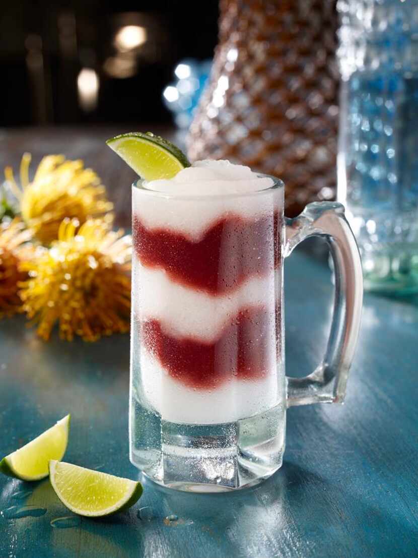 Uncle Julio's Swirl Margarita features the restaurant's frozen margarita layered with its...