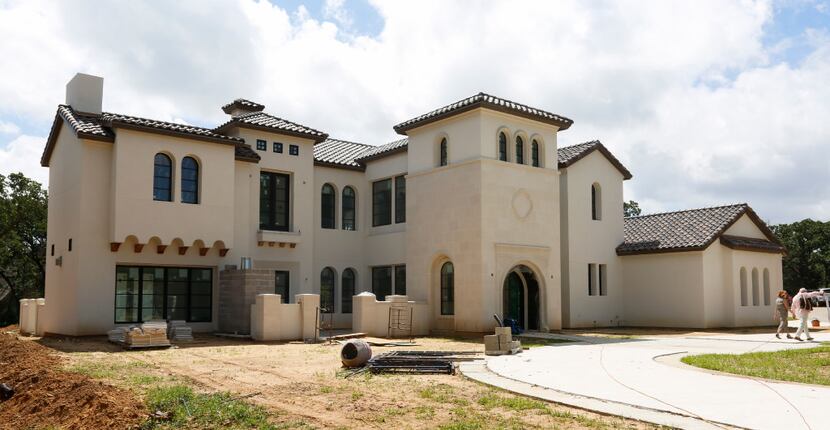 Exterior of a $3 million mansion still under construction  in Southlake.  The house is being...