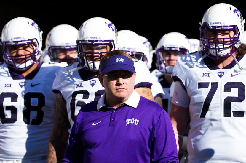 TCU head coach Gary Patterson waited to lead his team onto the field before an NCAA football...