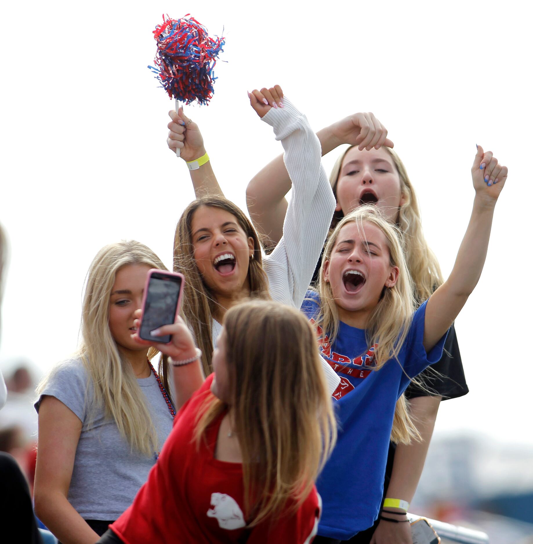 Parish Episcopal students rev up the spirit level from the stands with a cheer video...