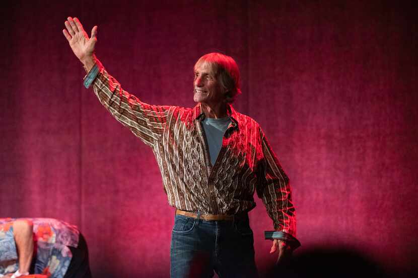 Pro wrestling legend Kevin Von Erich waved to fans as he exited the stage after sharing...