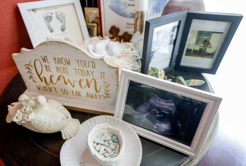A collection of memories and tokens from Halo, who died from anencephaly hours after birth,...