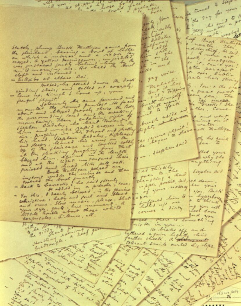 Pages from the original manuscript of James Joyce's Ulysses [1916-1922] are always on...
