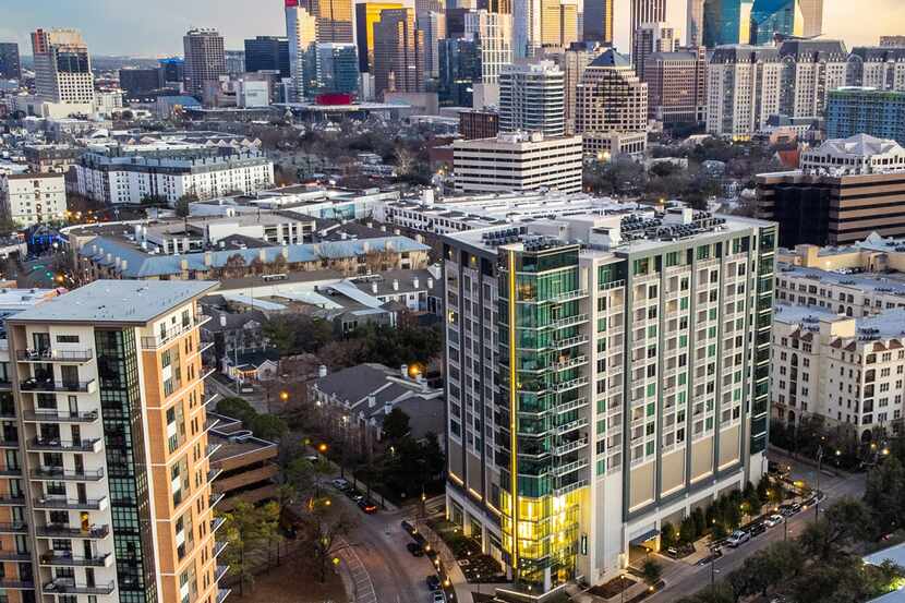 The Carlisle & Vine apartment tower in Uptown has 150 units.