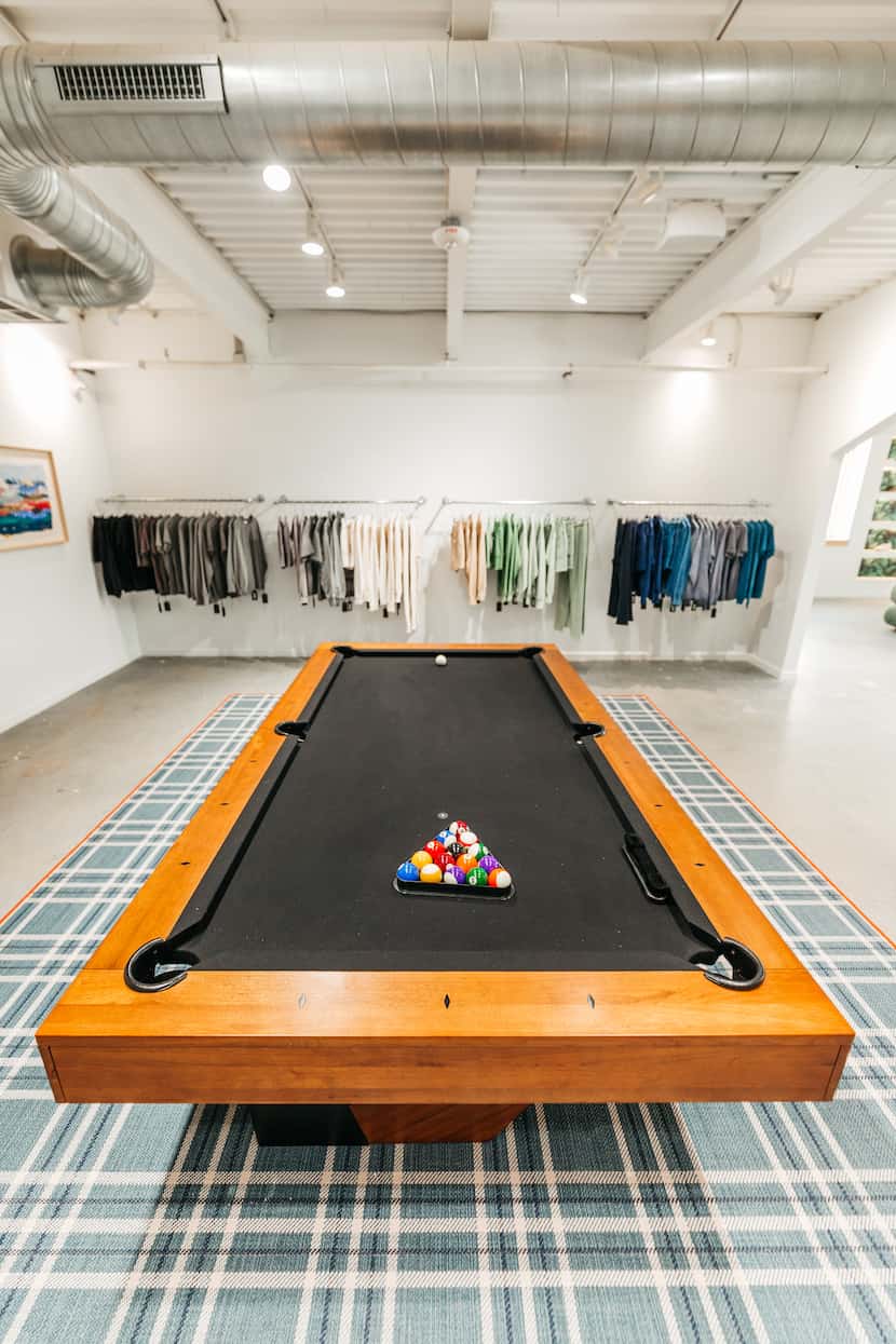 A pool table on the upper level of the new Centre store on Bishop Avenue in Oak Cliff just...