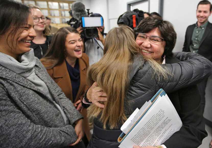 Lupe Valdez was greeted by well-wishers after announcing her candidacy last week in the...