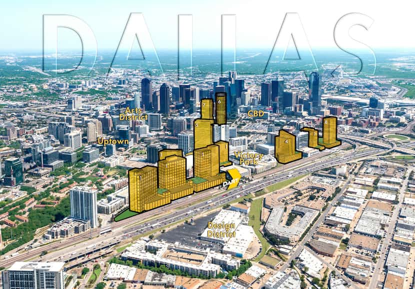 A proposed site plan for Amazon HQ2 in Victory Park proposed by a group of real estate...