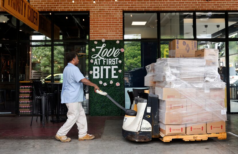 BakeMart driver Ravon Player made a supply delivery to a Deep Ellum ice cream shop in Dallas...