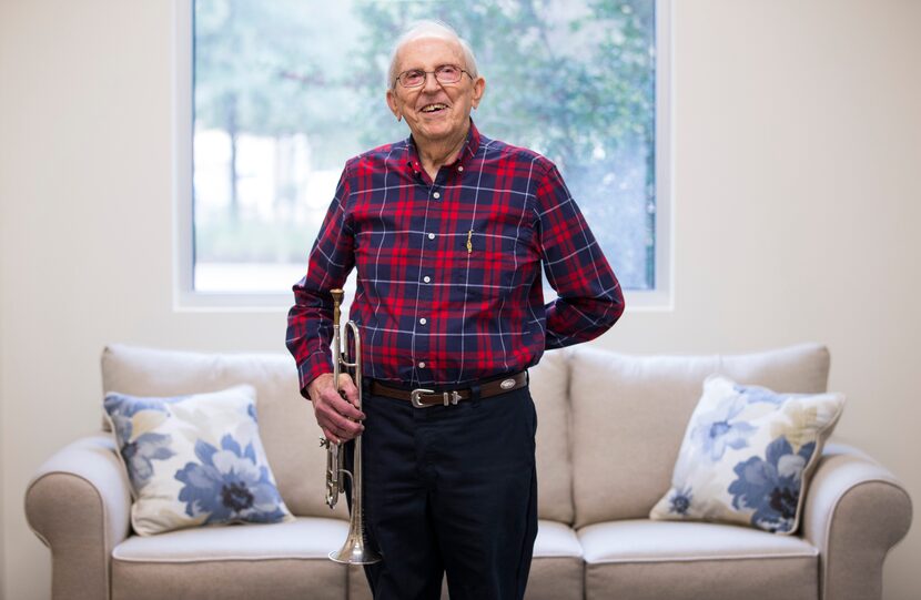 Just days after the pandemic set in, we photographed John Gould, with his trumpet,  at the...