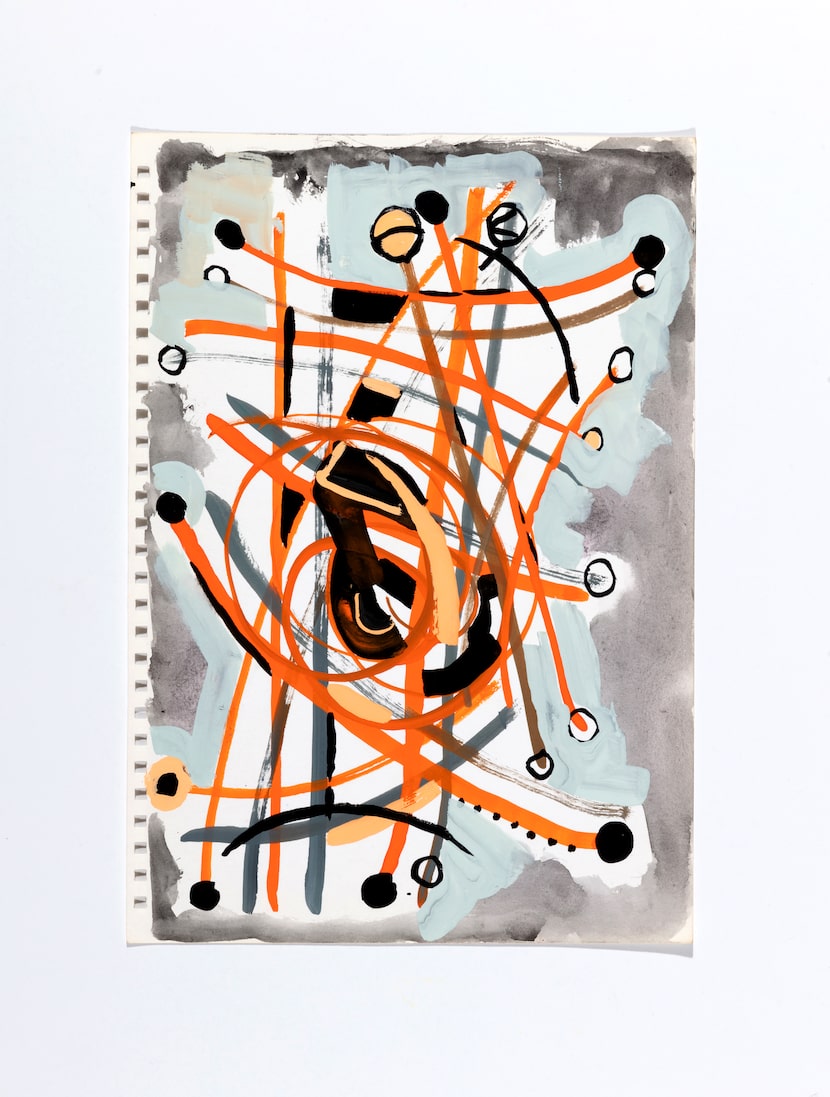 Richard Patterson's "Kennington Drawing 11," a 1988 gouache-and-graphite-on-paper work, is...