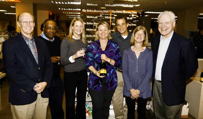 Keven Ann Willey (center) led a team that won the 2010 Pulitzer Prize for Editorial Writing...