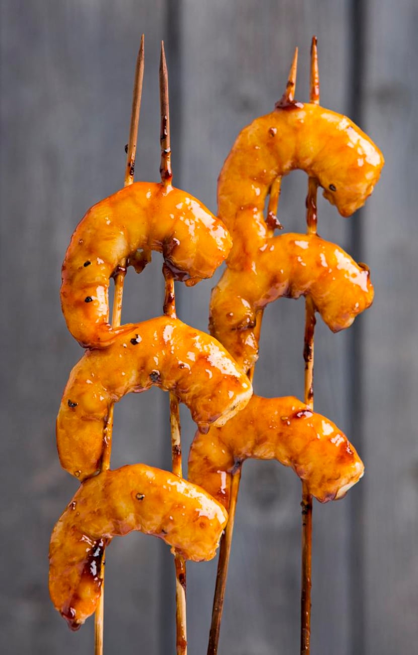 
Korean Barbecue Sauce powers up grilled shrimp skewers.


