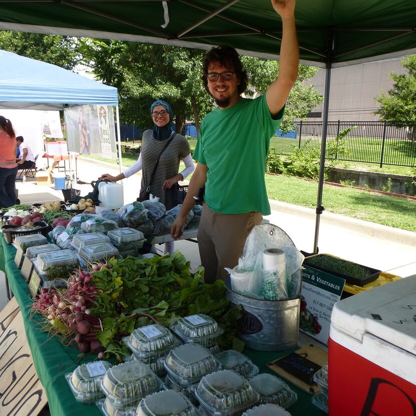 Jill Braga and son Jefferson Braga were on hand last week with produce from their urban...