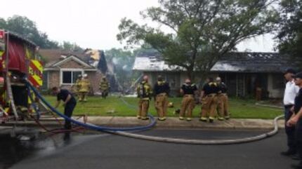  Dallas Fire-Rescue Tuesday morning along Regent Drive, where a backyard shed caught fire...