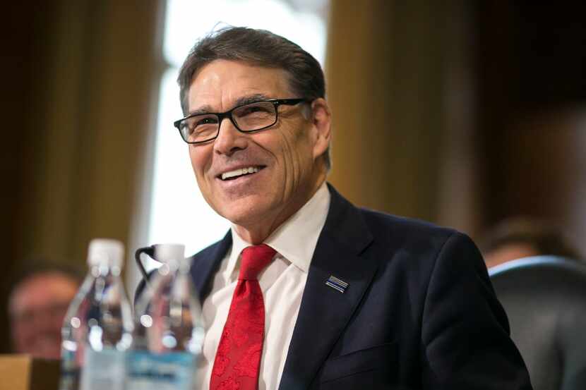 Former Texas Governor Rick Perry speaks during his confirmation hearing to be head of the...