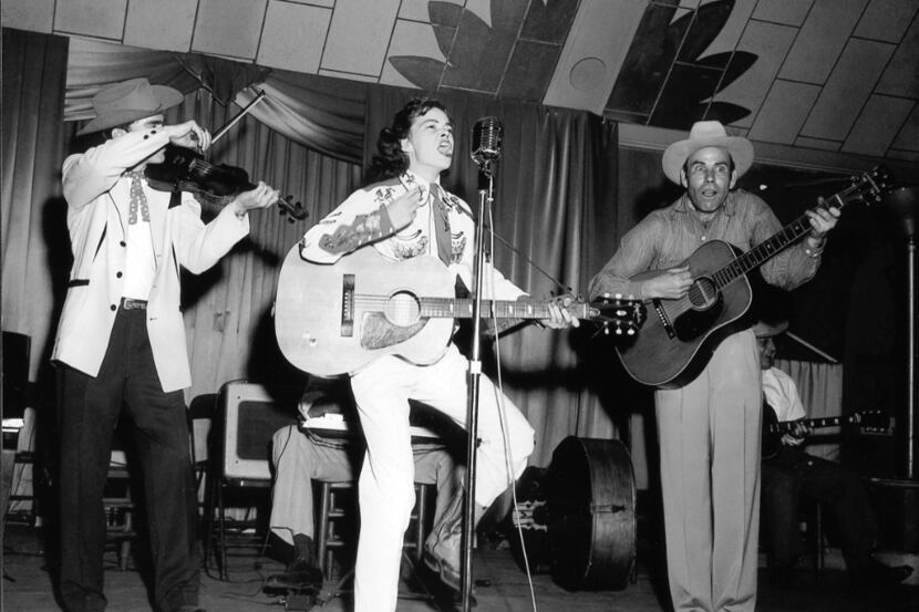 Charline Arthur (center) was a regular on the "Big D Jamboree" radio program in the 1950s...