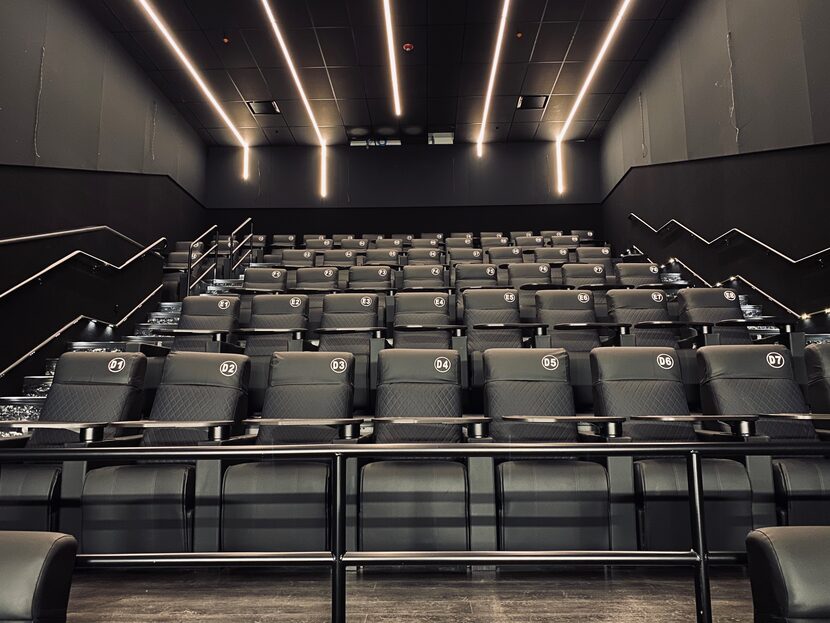 The interior of one of the new theaters that's part of the Studio Movie Grill Chisholm Trail...