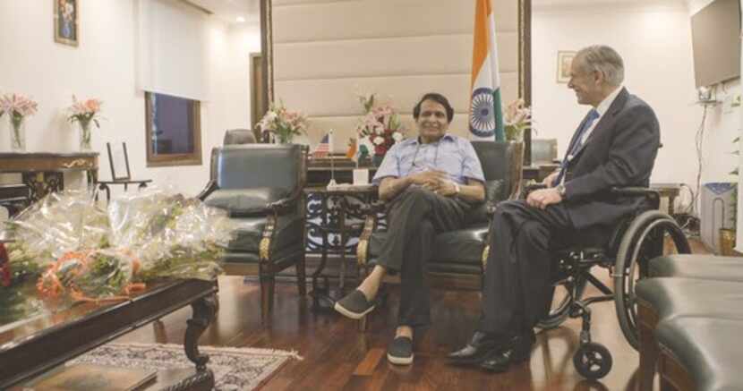Gov. Greg Abbott met with India's Minister of Commerce and Industry and Civil Aviation,...