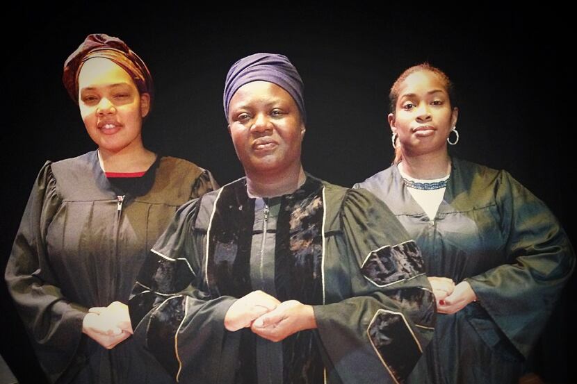 From left: Gabrielle Gray, Kenja Brown and Contessah Davis perform in Black Nativity for...