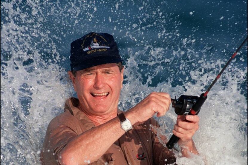 George Bush was smashed by a wave while fishing in Florida in 1988. Bush, an avid sportsman...