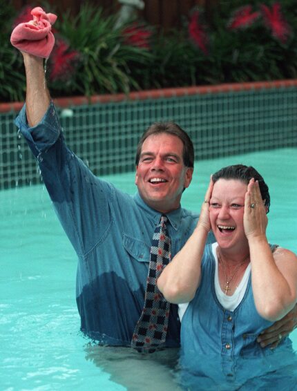 Flip Benham, director of Operation Rescue, baptized McCorvey, his former adversary, in 1995.