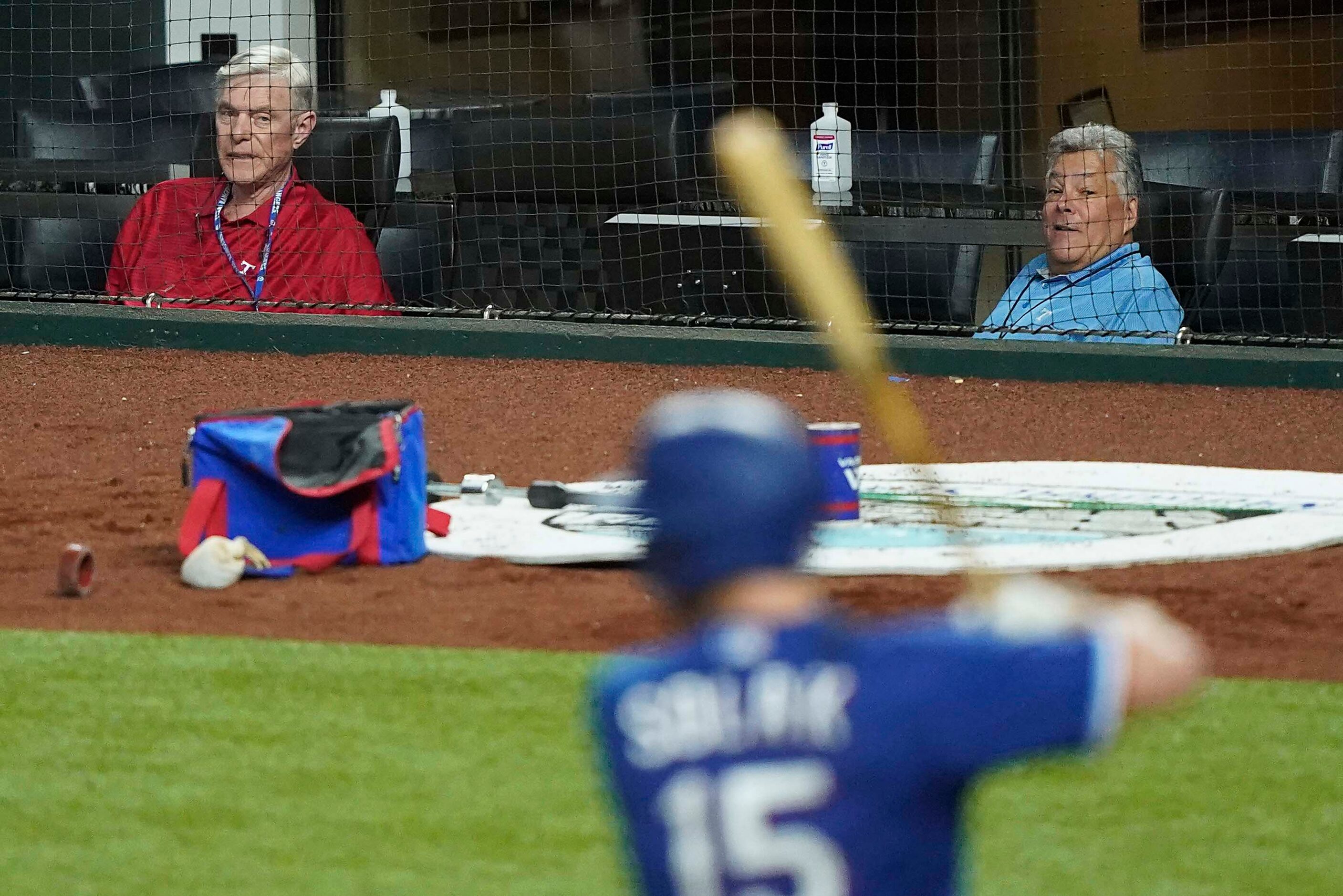 Texas Rangers co-chairman and managing partner Ray C. Davis (left) and chairman, ownership...