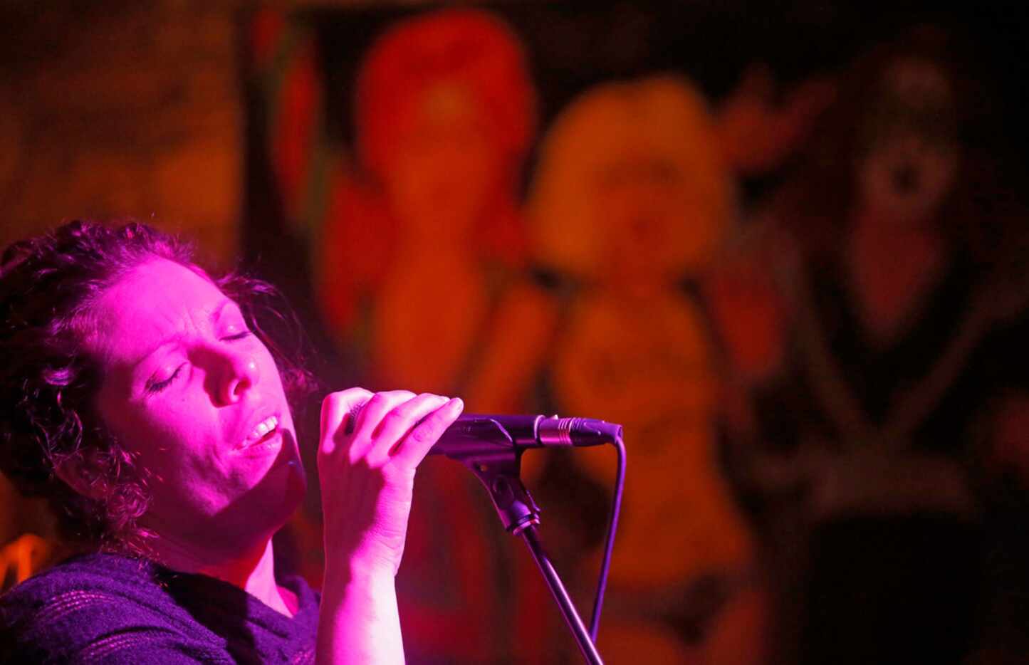 Ashley Falgout performs onstage with the members of CoLab at Three Links Deep Ellum in...